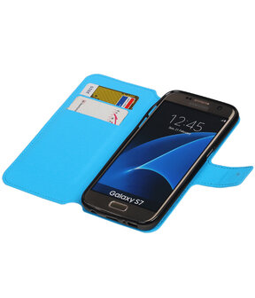 Blauw Samsung Galaxy S7 TPU wallet case booktype hoesje HM Book