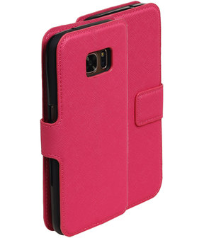 Roze Samsung Galaxy S7 TPU wallet case booktype hoesje HM Book