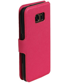 Roze Samsung Galaxy S7 TPU wallet case booktype hoesje HM Book