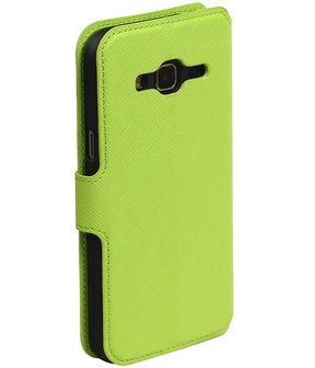 Groen Samsung Galaxy J3 TPU wallet case booktype hoesje HM Book