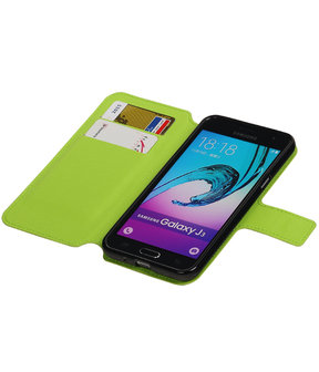 Groen Samsung Galaxy J3 TPU wallet case booktype hoesje HM Book