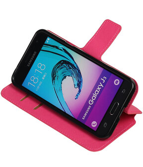 Roze Samsung Galaxy J3 TPU wallet case booktype hoesje HM Book