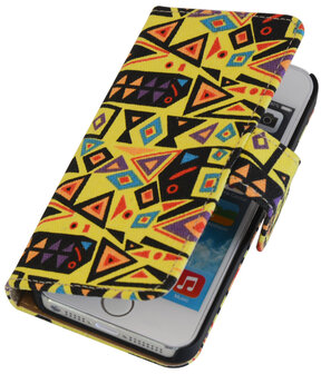 Abstract booktype wallet cover hoesje voor Apple iPhone 5 / 5s / SE