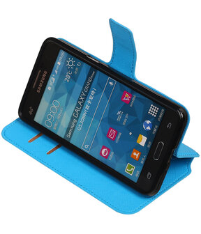 Blauw Samsung Galaxy Grand Prime G530 TPU wallet case booktype hoesje HM Book