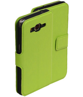 Groen Samsung Galaxy Grand Prime G530 TPU wallet case booktype hoesje HM Book