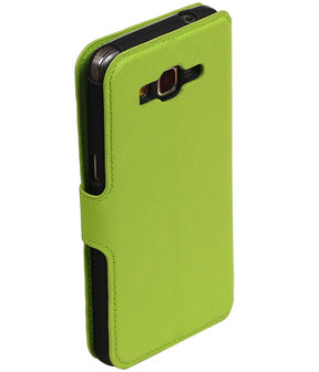 Groen Samsung Galaxy Grand Prime G530 TPU wallet case booktype hoesje HM Book