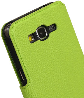 Groen Samsung Galaxy Grand Prime G530 TPU wallet case booktype hoesje HM Book