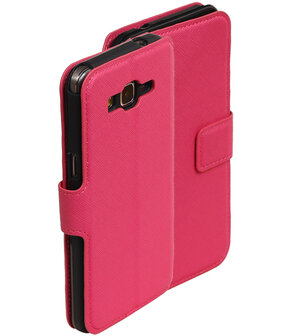 Roze Samsung Galaxy Grand Prime G530 TPU wallet case booktype hoesje HM Book