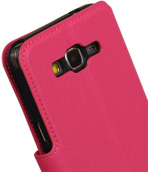 Roze Samsung Galaxy Grand Prime G530 TPU wallet case booktype hoesje HM Book