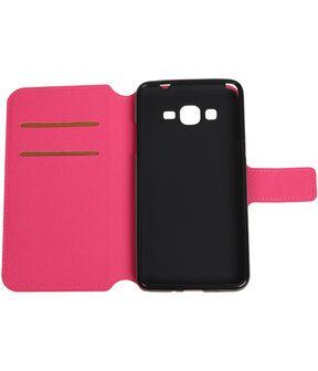 Roze Samsung Galaxy Grand Prime G530 TPU wallet case booktype hoesje HM Book