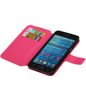 Roze Samsung Galaxy Grand Prime G530 TPU wallet case booktype hoesje HM Book