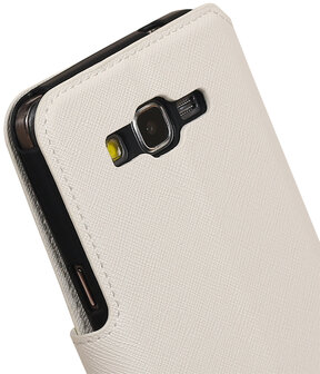 Wit Samsung Galaxy Grand Prime G530 TPU wallet case booktype hoesje HM Book