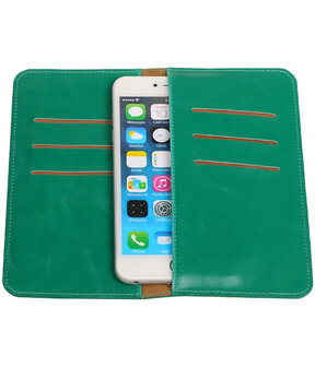 Groen Pull-up Large Pu portemonnee wallet voor Apple iPhone 6 / 6s Plus