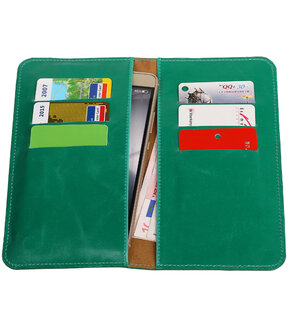 Groen Pull-up Large Pu portemonnee wallet voor Apple iPhone 6 / 6s Plus