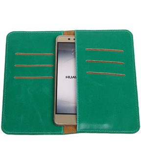 Groen Pull-up Large Pu portemonnee wallet voor Huawei