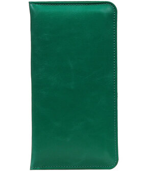Groen Pull-up Large Pu portemonnee wallet voor HTC