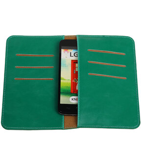Groen Pull-up Medium Pu portemonnee wallet voor LG