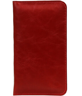 Rood Pull-up Medium Pu portemonnee wallet voor LG