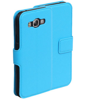 Blauw Samsung Galaxy E5 TPU wallet case booktype hoesje HM Book