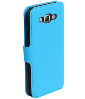 Blauw Samsung Galaxy E5 TPU wallet case booktype hoesje HM Book