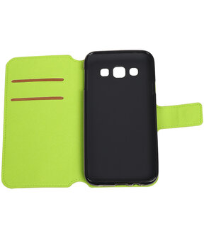 Groen Samsung Galaxy E5 TPU wallet case booktype hoesje HM Book