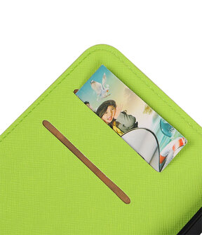 Groen Samsung Galaxy E5 TPU wallet case booktype hoesje HM Book