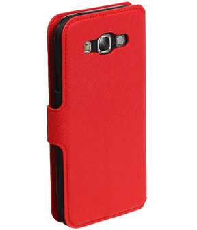 Rood Samsung Galaxy E5 TPU wallet case booktype hoesje HM Book