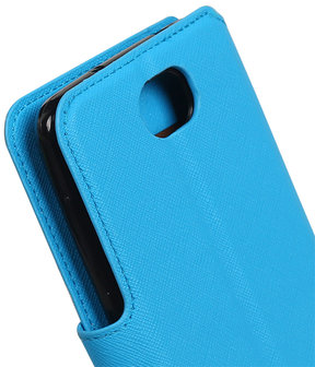 Blauw Huawei Y5 II TPU wallet case booktype hoesje HM Book