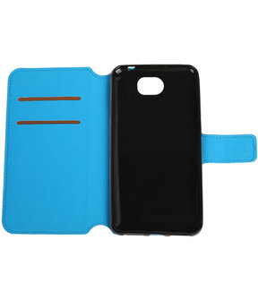 Blauw Huawei Y5 II TPU wallet case booktype hoesje HM Book