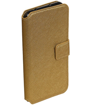 Goud Hoesje voor Huawei Y5 II TPU wallet case booktype HM Book