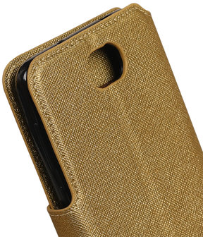 Goud Hoesje voor Huawei Y5 II TPU wallet case booktype HM Book