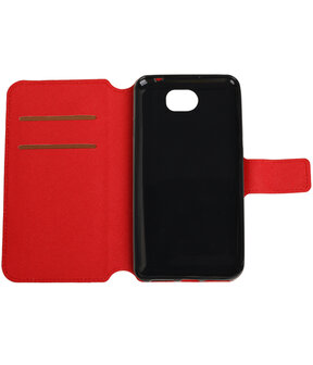 Rood Huawei Y5 II TPU wallet case booktype hoesje HM Book