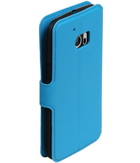 Blauw HTC 10 TPU wallet case booktype hoesje HM Book