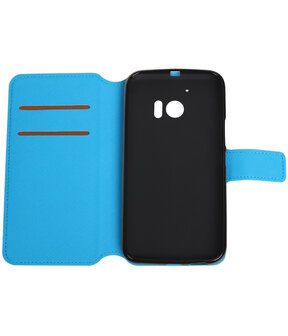 Blauw HTC 10 TPU wallet case booktype hoesje HM Book