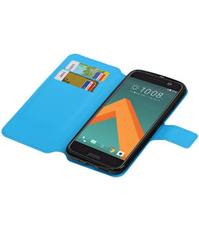 Blauw HTC 10 TPU wallet case booktype hoesje HM Book