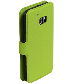 Groen HTC 10 TPU wallet case booktype hoesje HM Book