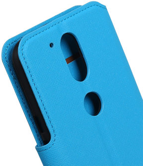 Blauw Motorola Moto G4 / G4 Plus TPU wallet case booktype hoesje HM Book