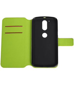 Groen Motorola Moto G4 / G4 Plus TPU wallet case booktype hoesje HM Book