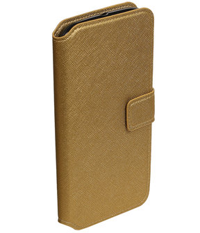 Goud Motorola Moto G4 / G4 Plus TPU wallet case booktype hoesje HM Book