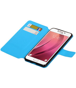 Blauw Samsung Galaxy C7 TPU wallet case booktype hoesje HM Book