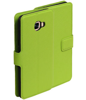 Groen Samsung Galaxy C7 TPU wallet case booktype hoesje HM Book