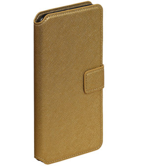 Goud Samsung Galaxy C7 TPU wallet case booktype hoesje HM Book