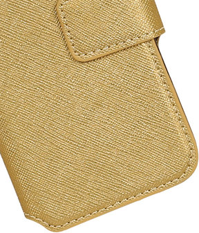 Goud Samsung Galaxy C7 TPU wallet case booktype hoesje HM Book