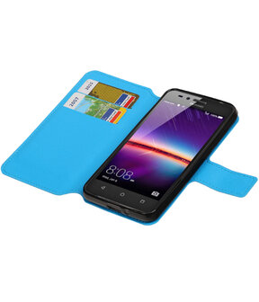 Blauw Huawei Y3 II TPU wallet case booktype hoesje HM Book