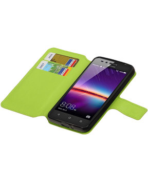 Groen Huawei Y3 II TPU wallet case booktype hoesje HM Book