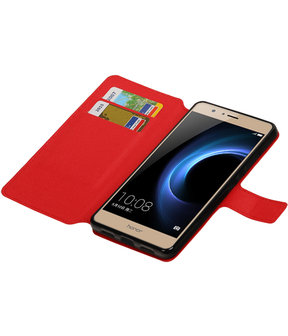 Rood Huawei Honor V8 TPU wallet case booktype hoesje HM Book