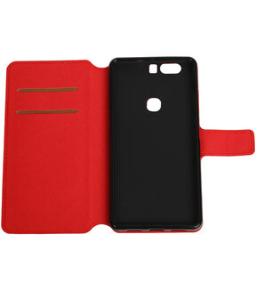 Rood Huawei Honor V8 TPU wallet case booktype hoesje HM Book