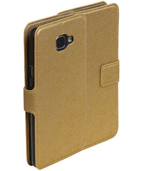 Goud Samsung Galaxy A5 2016 TPU wallet case booktype hoesje HM Book