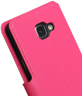 Roze Samsung Galaxy A5 2016 TPU wallet case booktype hoesje HM Book