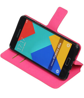 Roze Samsung Galaxy A5 2016 TPU wallet case booktype hoesje HM Book